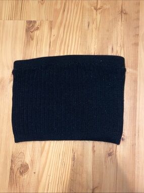 Evolution Ribbed Black Knit Tube Crop Top